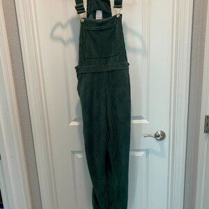 Cuffed corduroy overalls
